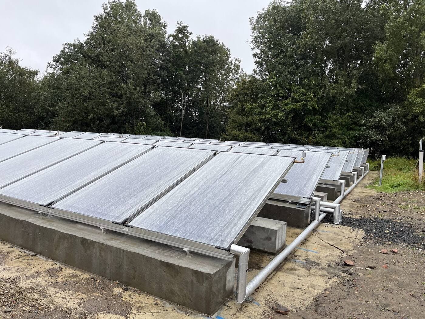 Commercial solar thermal array maintained by Solwat Green Maintenance