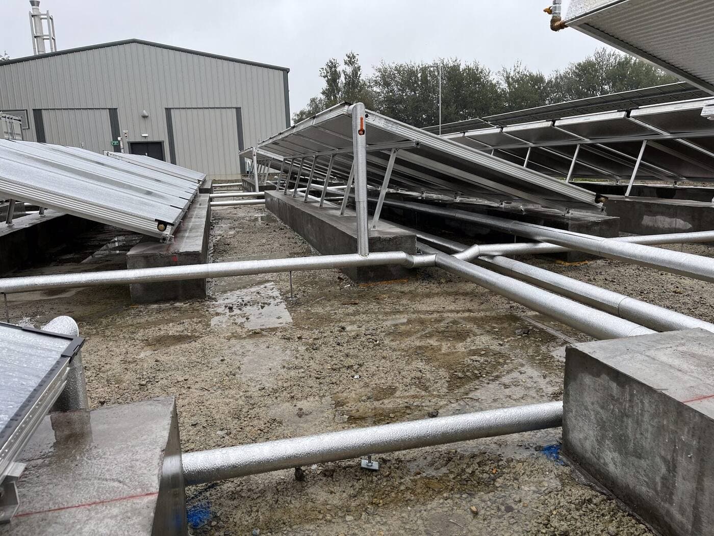 Pipework on a commercial solar thermal installation maintained by Solwat Green Maintenance